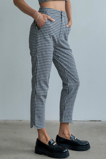 Madie Gingham Pants in Black