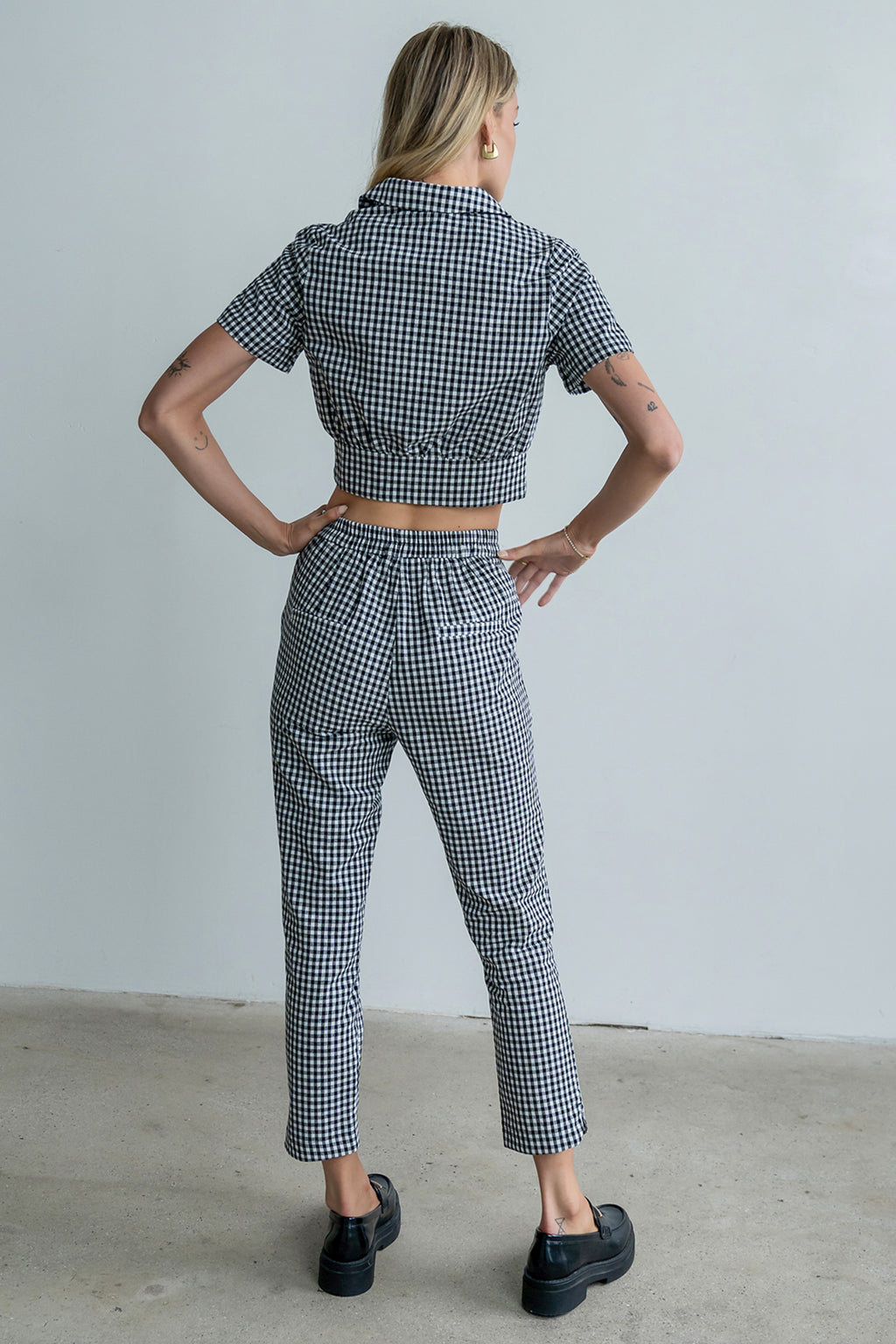 Madie Gingham Pants in Black