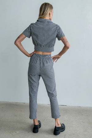 Madie Gingham Pants in Black