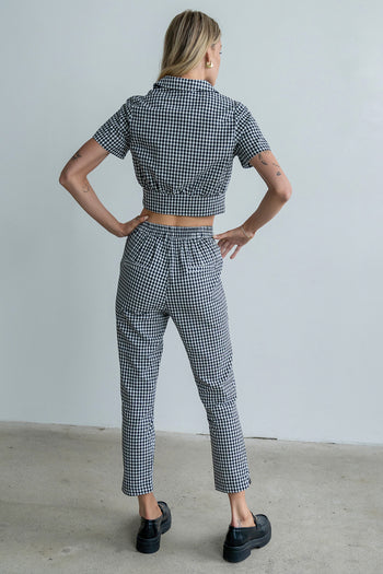 Madie Gingham Pants in Black