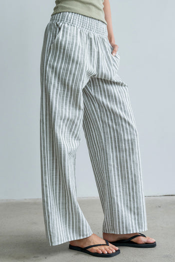 Indiana Striped Pants in Olive