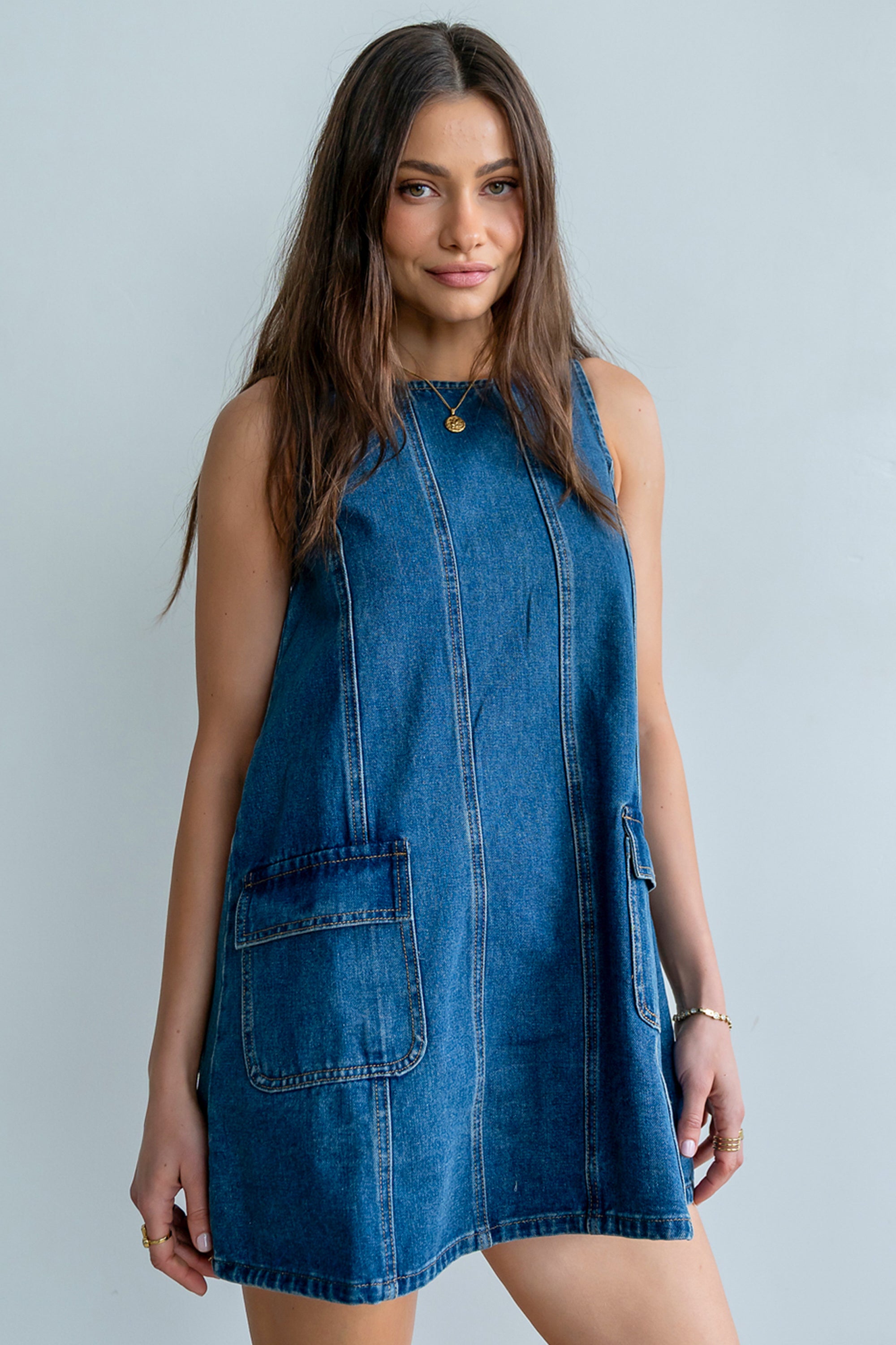 Markell Denim Mini Dress M / Medium Wash
