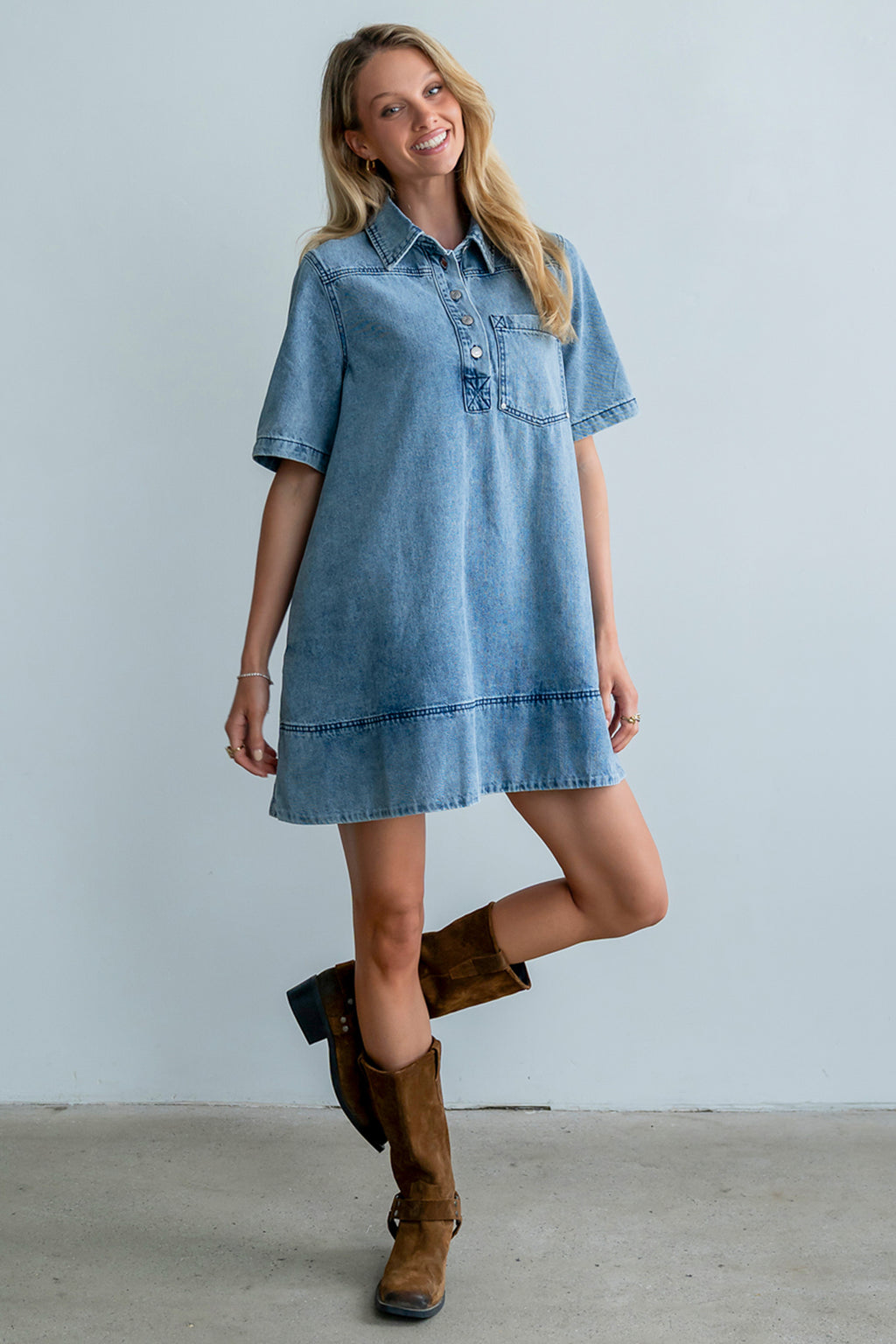 Julia Denim Midi Dress