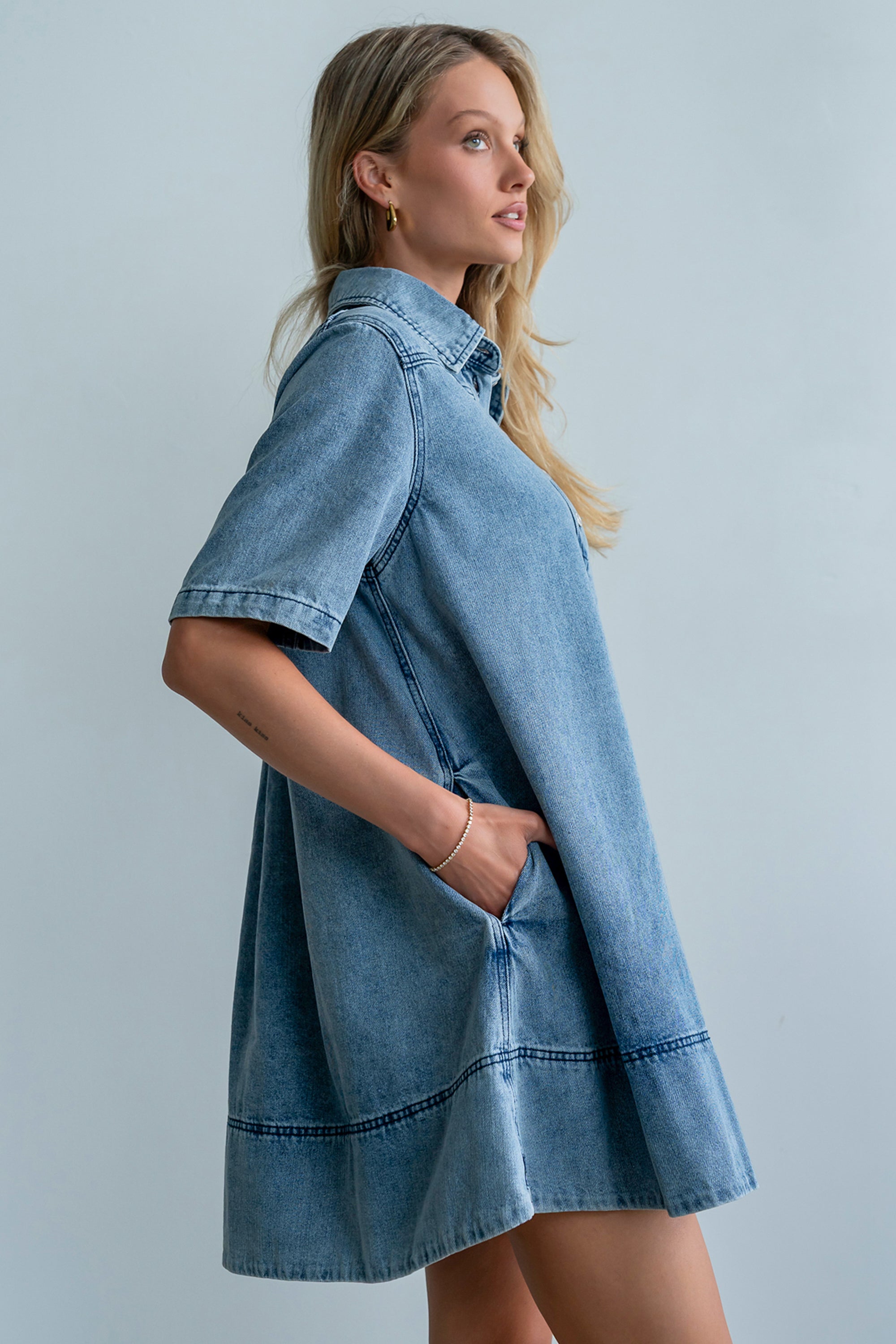 böhme Julia Denim Midi Dress böhme Julia Denim Midi Dress