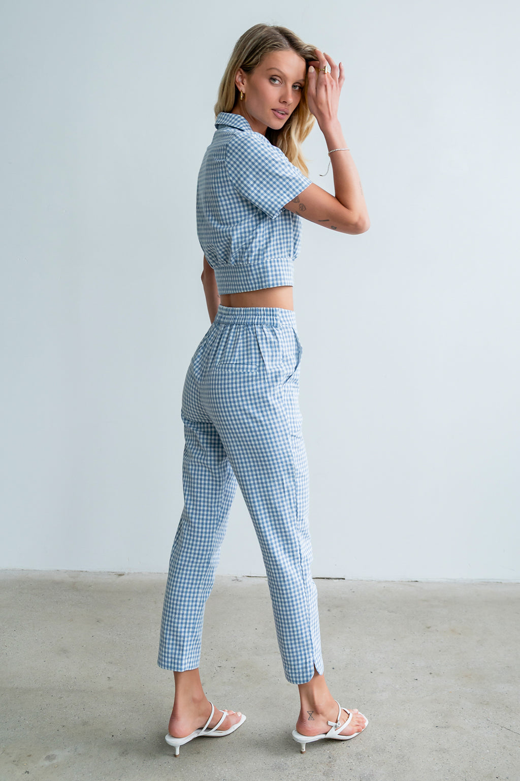 Madie Gingham Pants in Blue