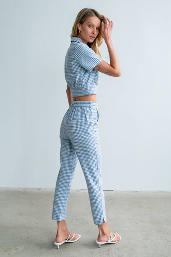 Madie Gingham Pants in Blue