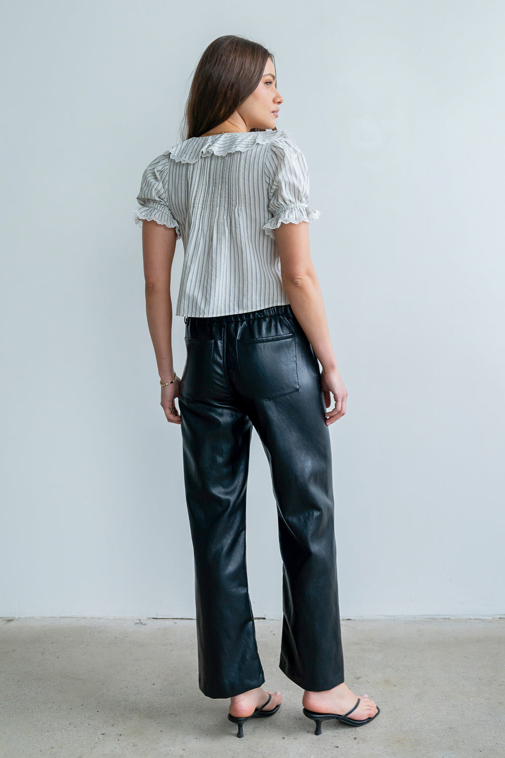 Priya Vegan Leather Wide Leg Pants - FINAL SALE