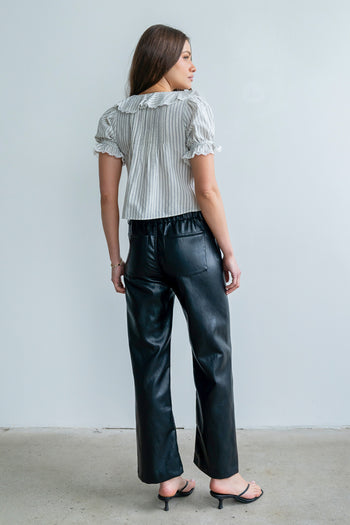 Priya Vegan Leather Wide Leg Pants - FINAL SALE