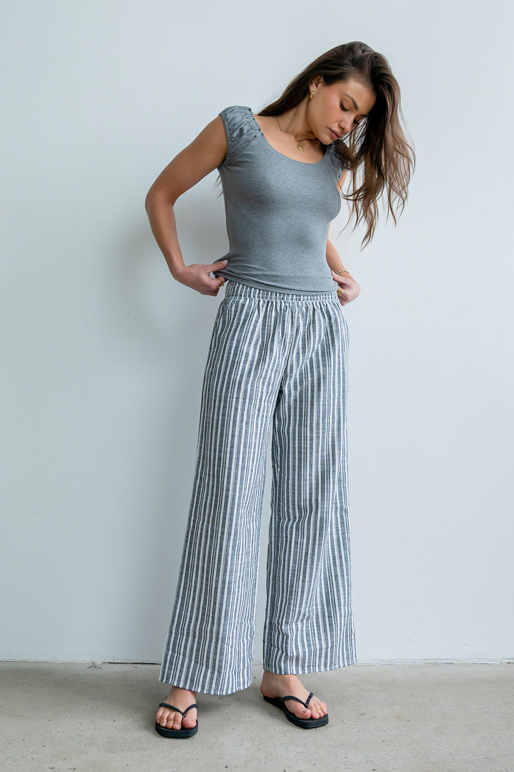 Indiana Striped Pants in Black