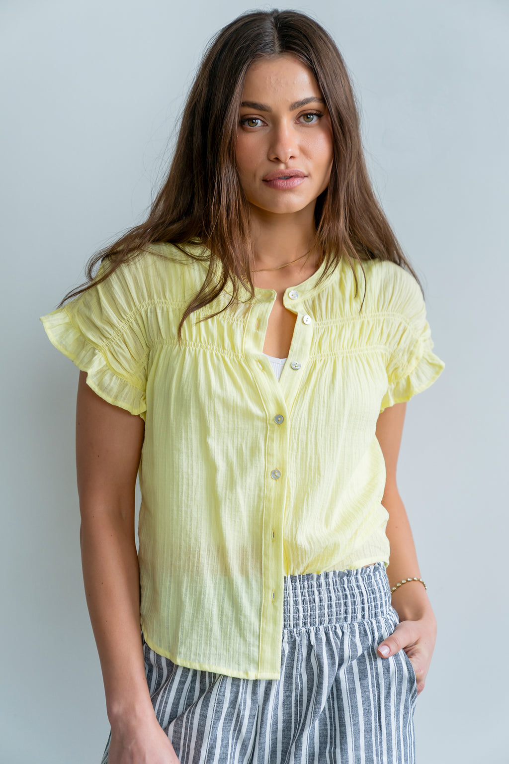 Kaytee Striped Top in Yellow