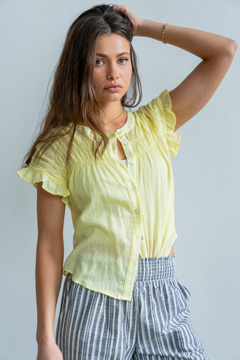 Kaytee Striped Top in Yellow