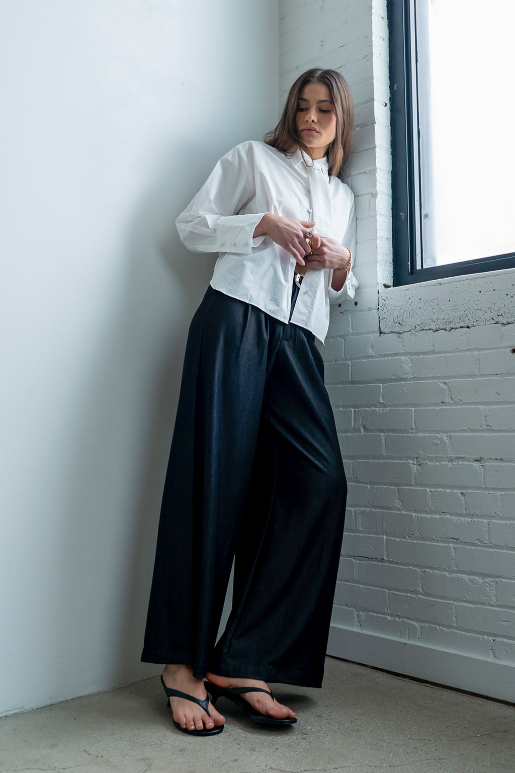 Joey Pleated Pants in Black