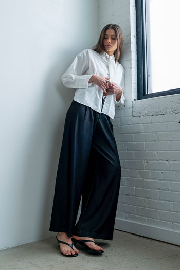 Joey Pleated Pants in Black