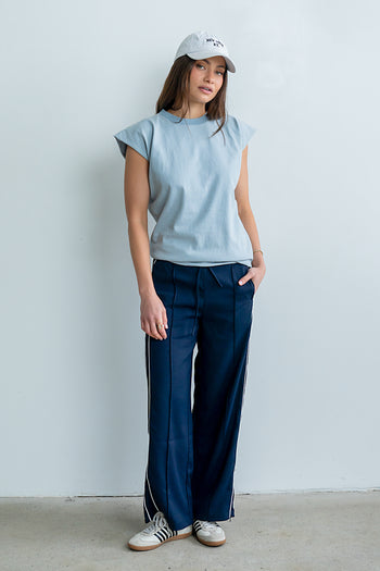 Vinnie Muscle Tee in Blue