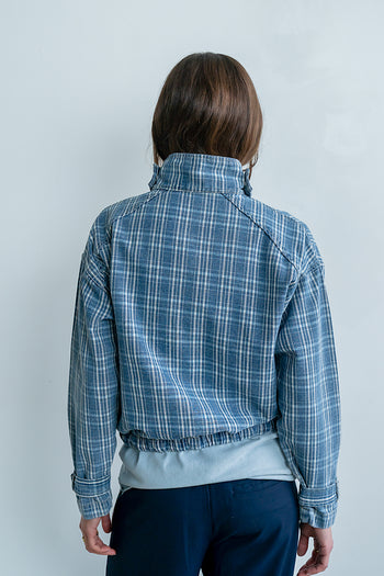 Regina Denim Jacket in Plaid Denim