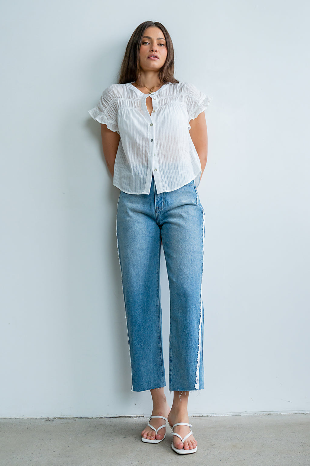 Kaytee Striped Top in White