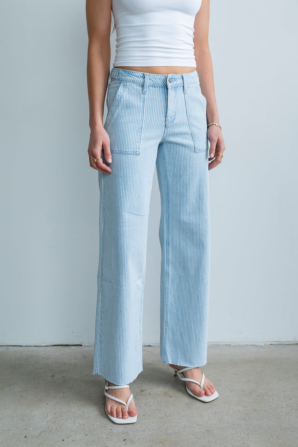 Sydney Striped Wide Leg Jeans
