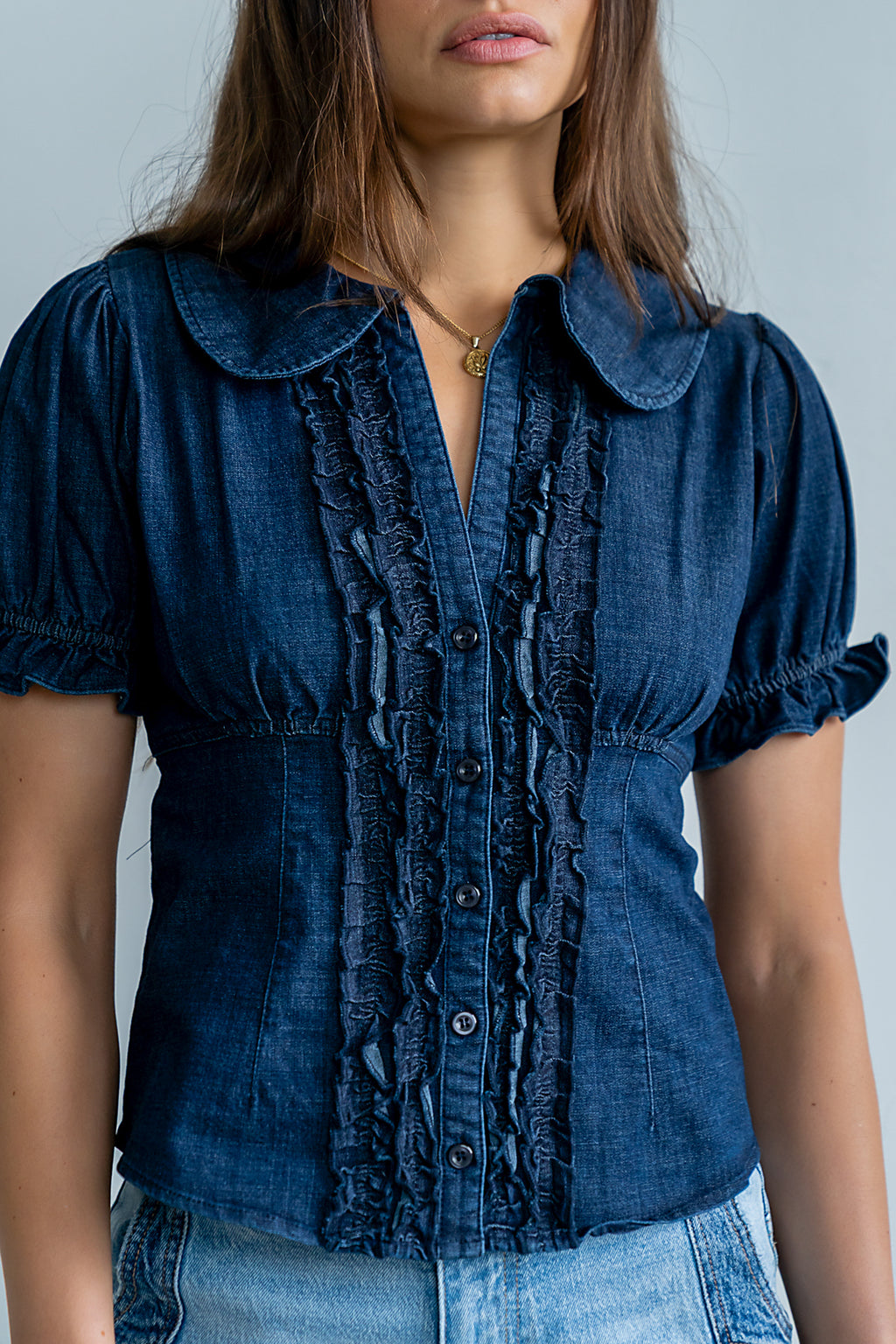 Charlie Button Up in Dark Wash