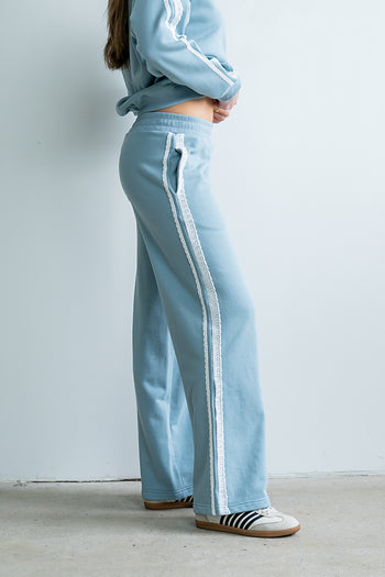 Mickey Wide Leg Jogger in Blue