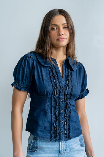 Charlie Button Up in Dark Wash