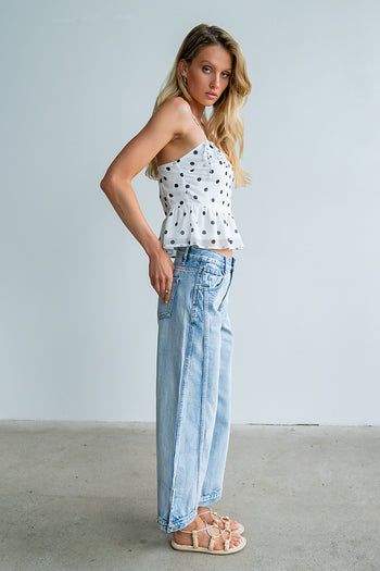 Freida Polka Dot Top in Ivory