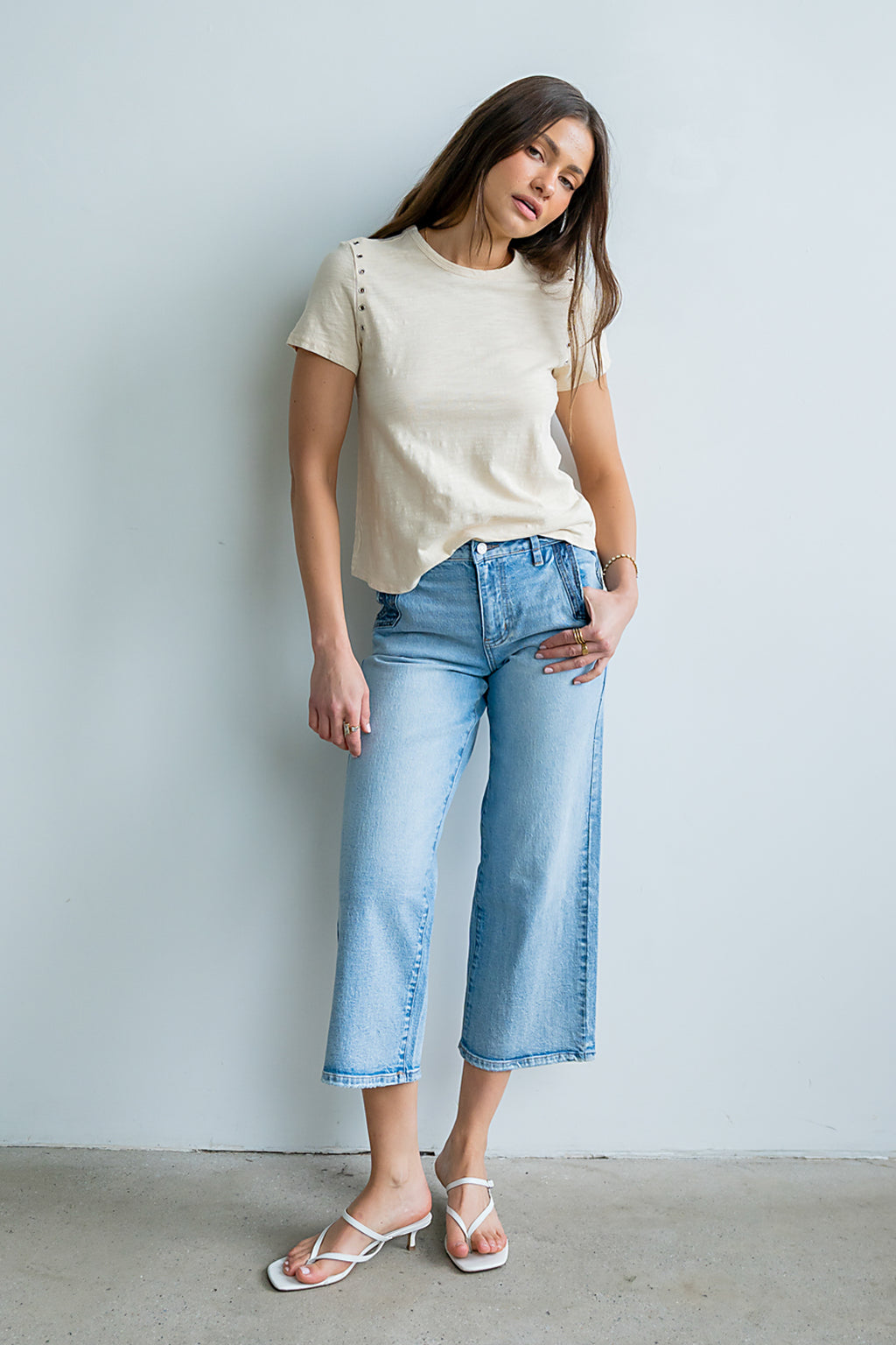 Genesis Grommet Top in Bone