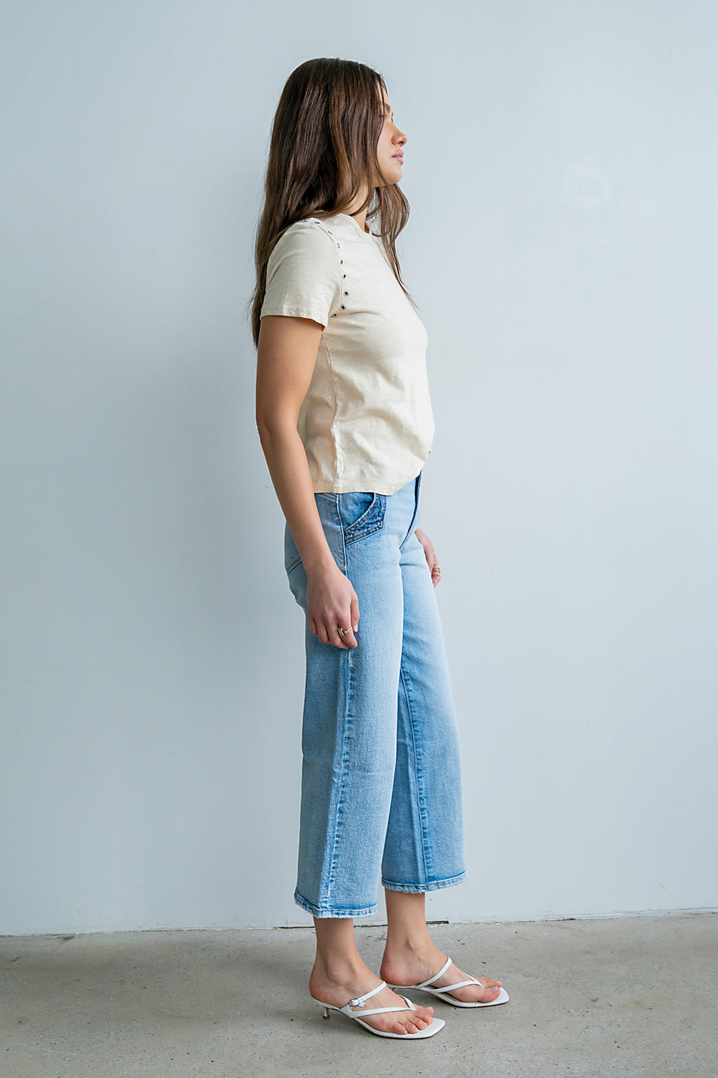 Genesis Grommet Top in Bone
