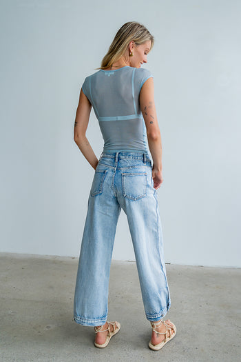 Brandy Mesh Top in Blue