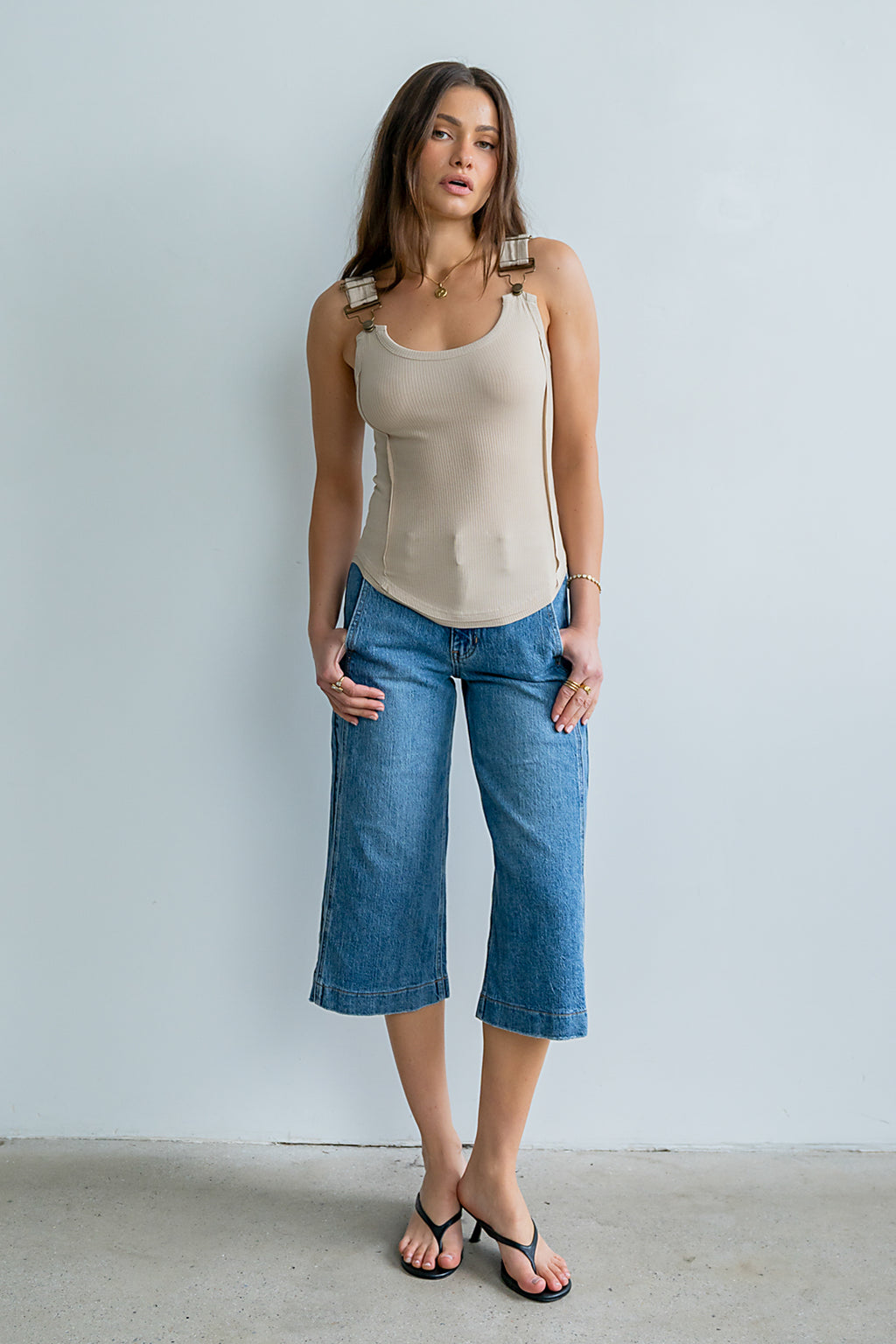 Lenny Overall Top in Taupe