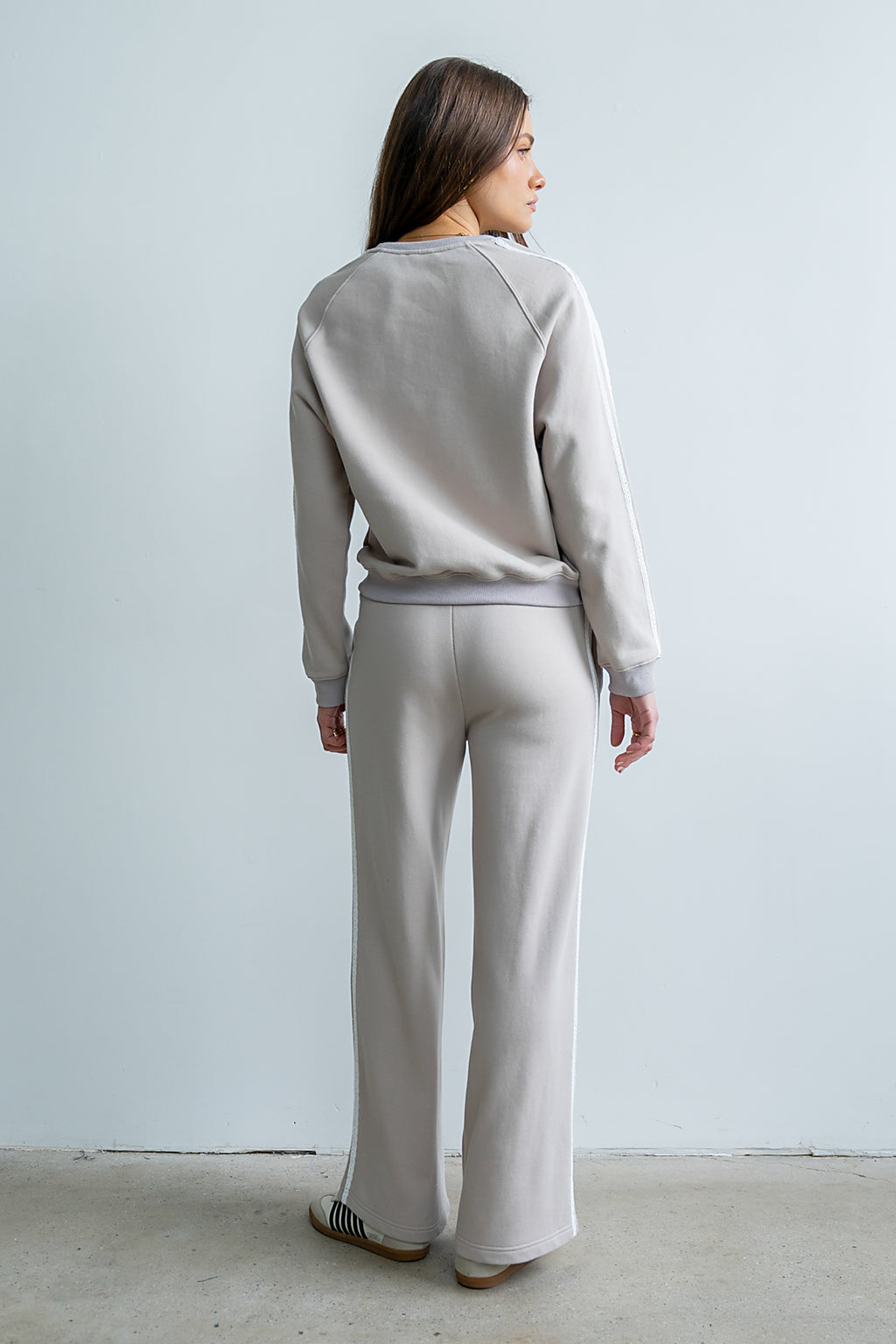 Mickey Wide Leg Jogger in Taupe