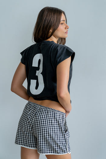 Maia Gingham Shorts in Black