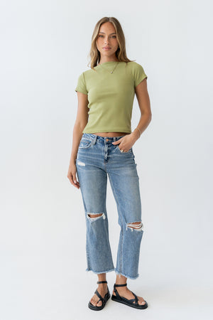 Martha Boatneck Top in Green