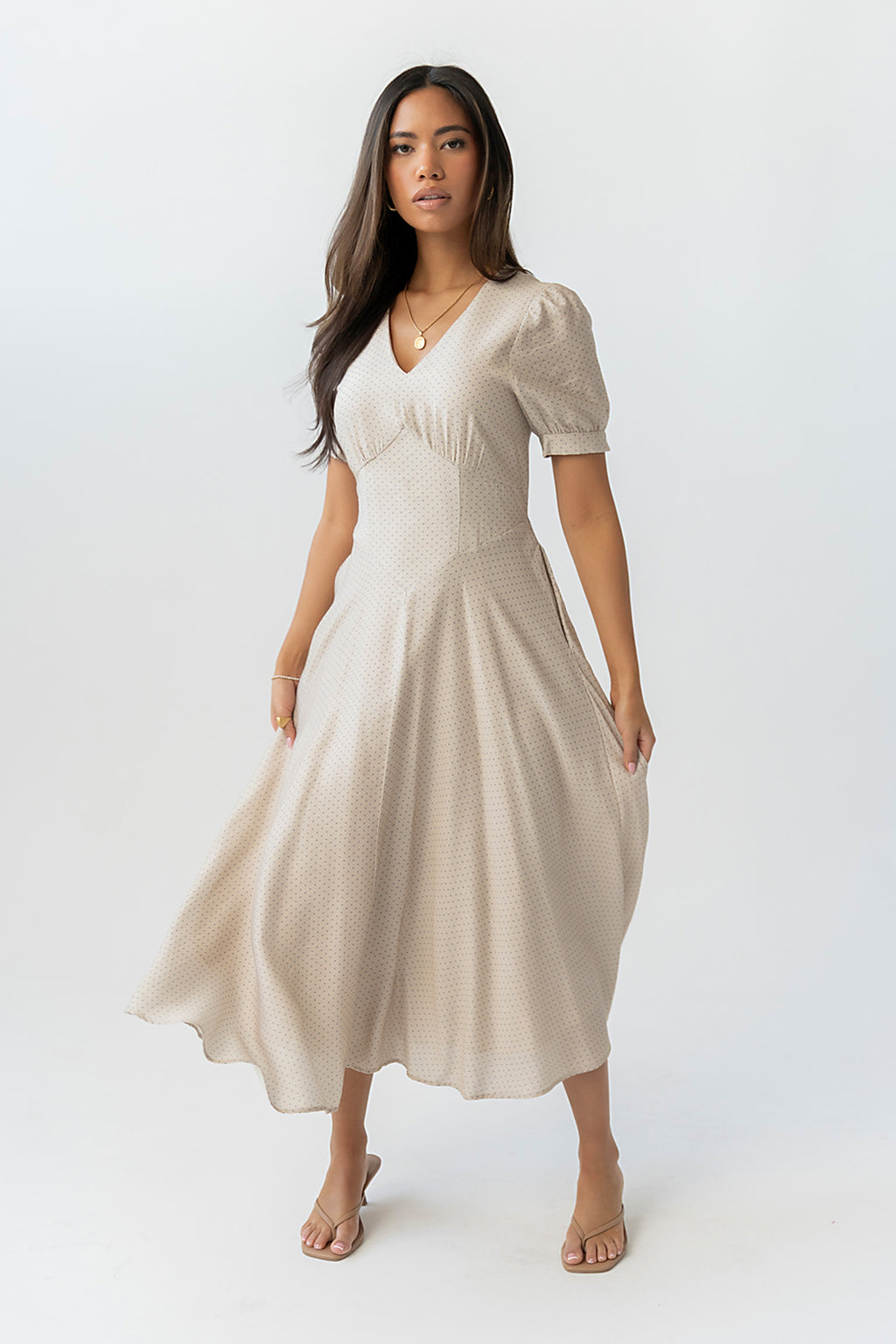 midi blouse dress Women's Trista Textured Midi Shirt Dress