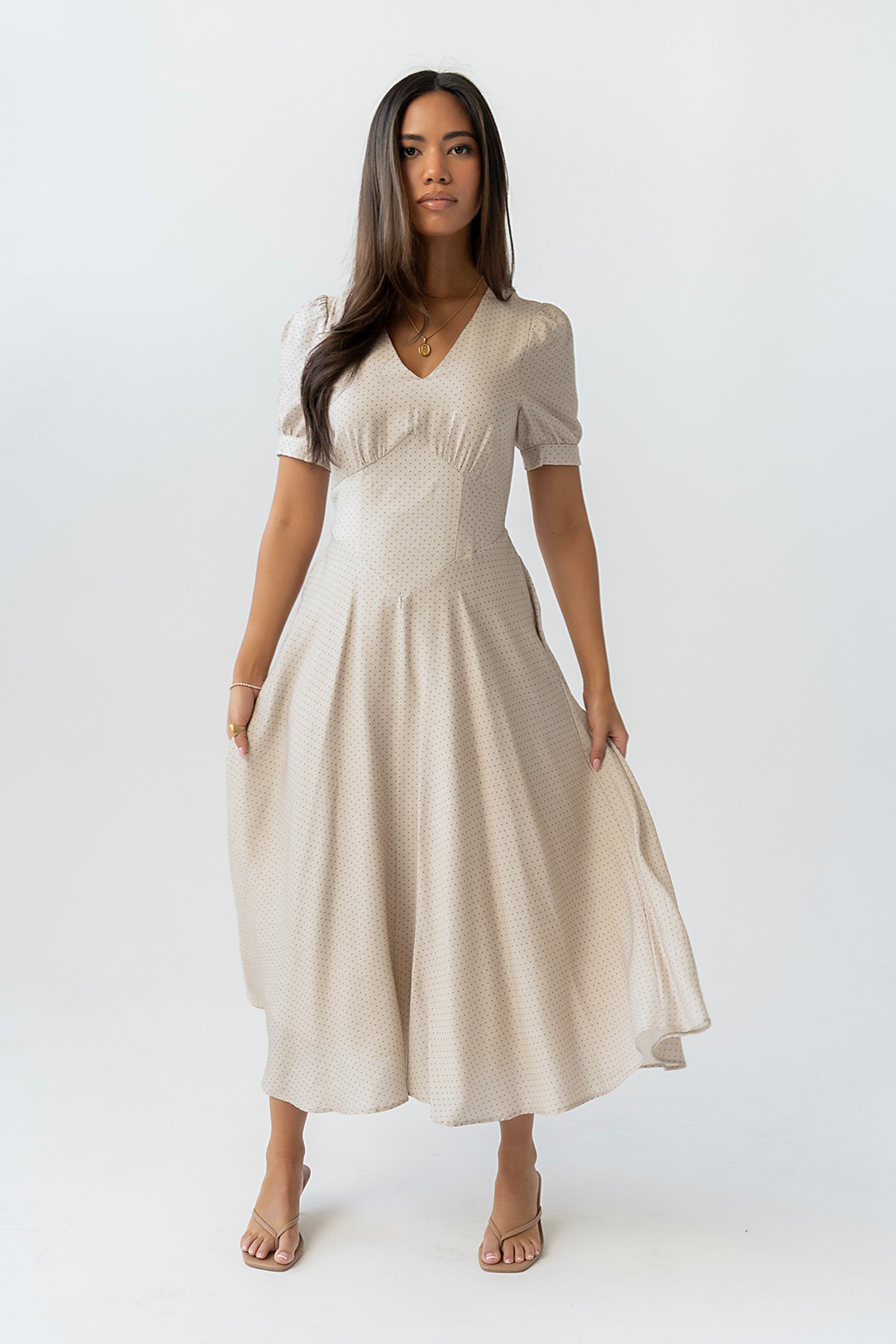 aimie cotton blend utility belted midi dress in stone Reiss Aimie Cotton-Blend Belted Midi Dress In Stone - 81% Off
