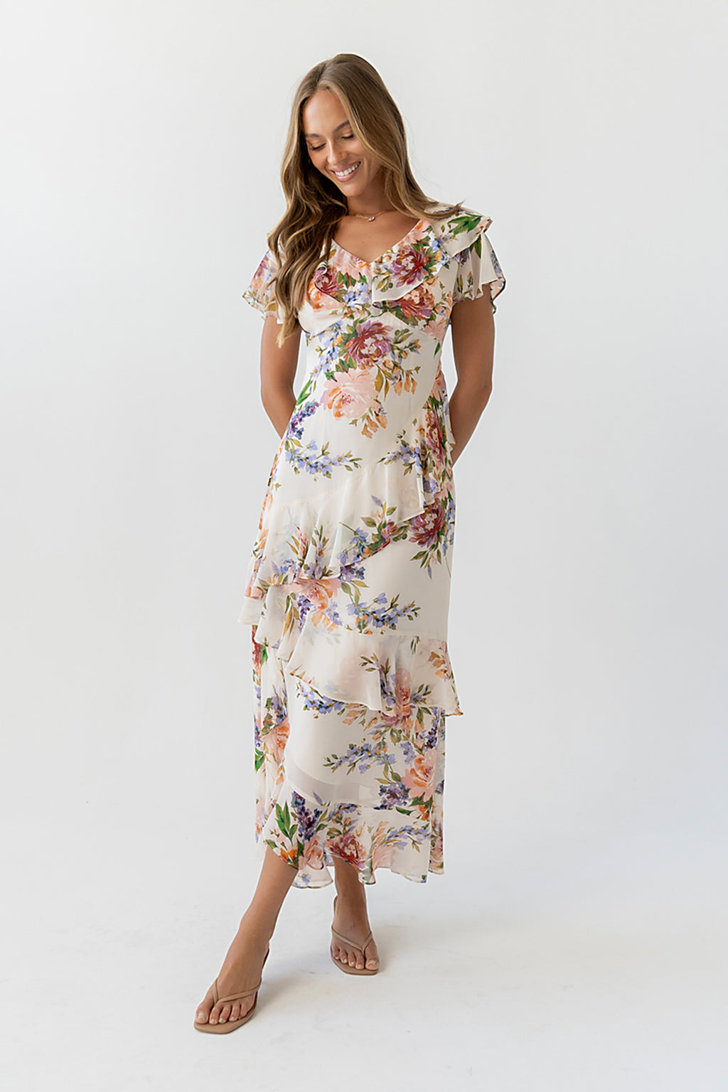 Lauren Ruffle Floral Maxi Dress Lauren Ruffle Floral Maxi Dress