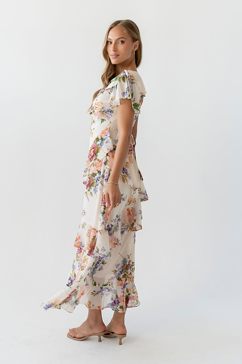 Lauren Ruffle Floral Maxi Dress