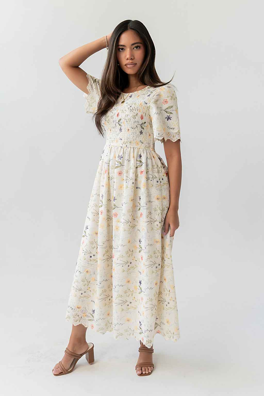 bohme lia floral midi dress Floral Midi Dress