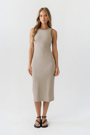 Zoelle Halter Neck Midi Dress