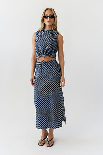 Baylor Plaid Midi Skirt