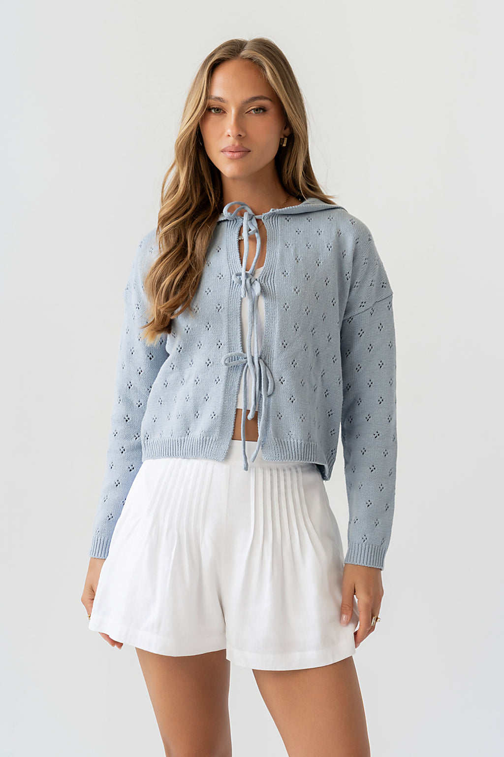 Catalina Pointelle Knit Cardigan