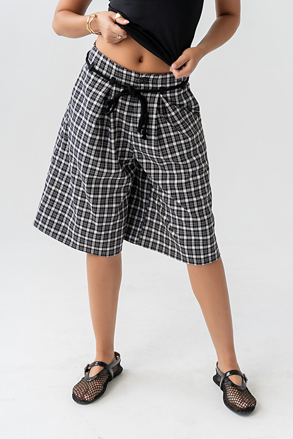 Wrenna Plaid Bermuda Shorts