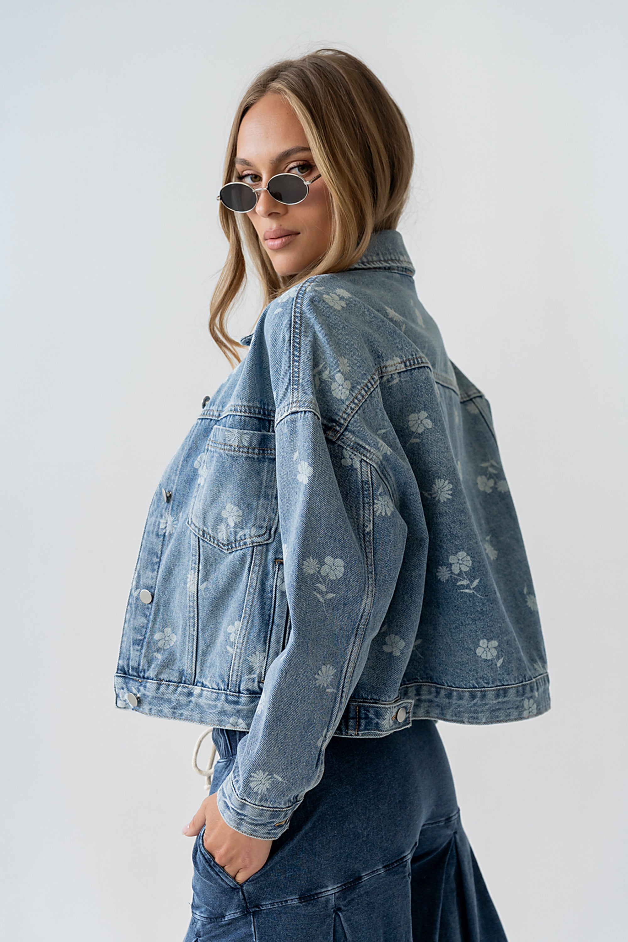 Carla Floral Denim Jacket - FINAL SALE