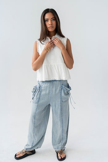 Julian Collared Blouse in Off White