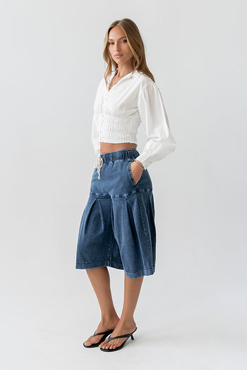 Yena Smocked Blouse in White - FINAL SALE