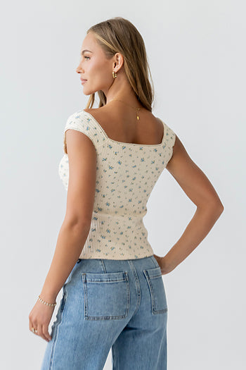 Winston Floral Tank in Off White