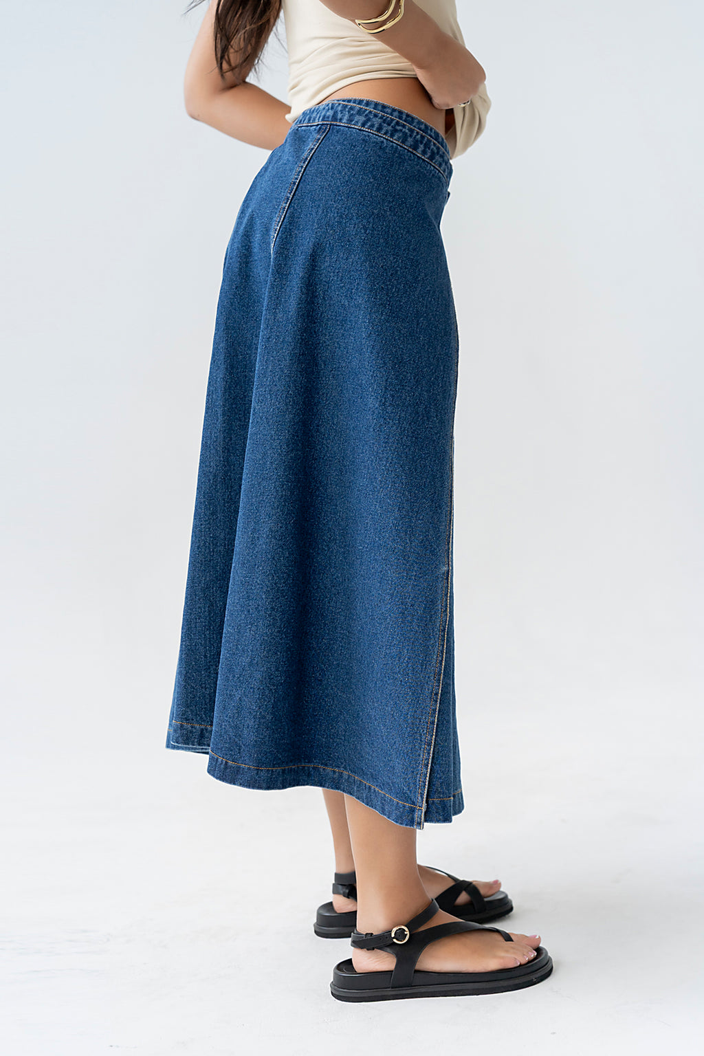 Carson Denim Midi Skirt