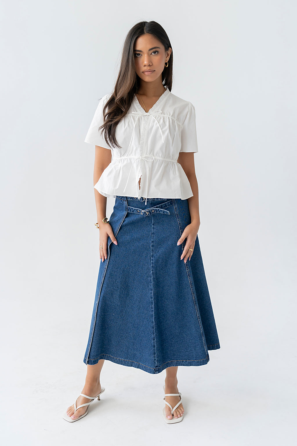 Carson Denim Midi Skirt