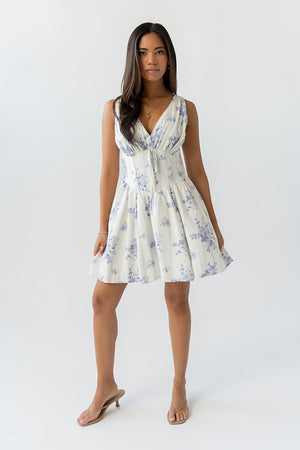hayden mini dress böhme Hayden Floral Mini Dress in Blue