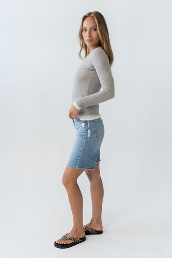 Brinley Layered Top in Heather Grey