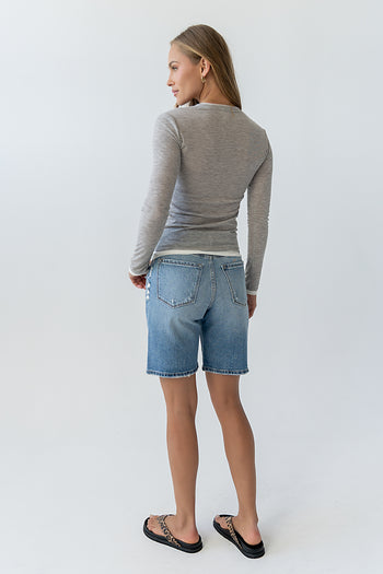 Brinley Layered Top in Heather Grey